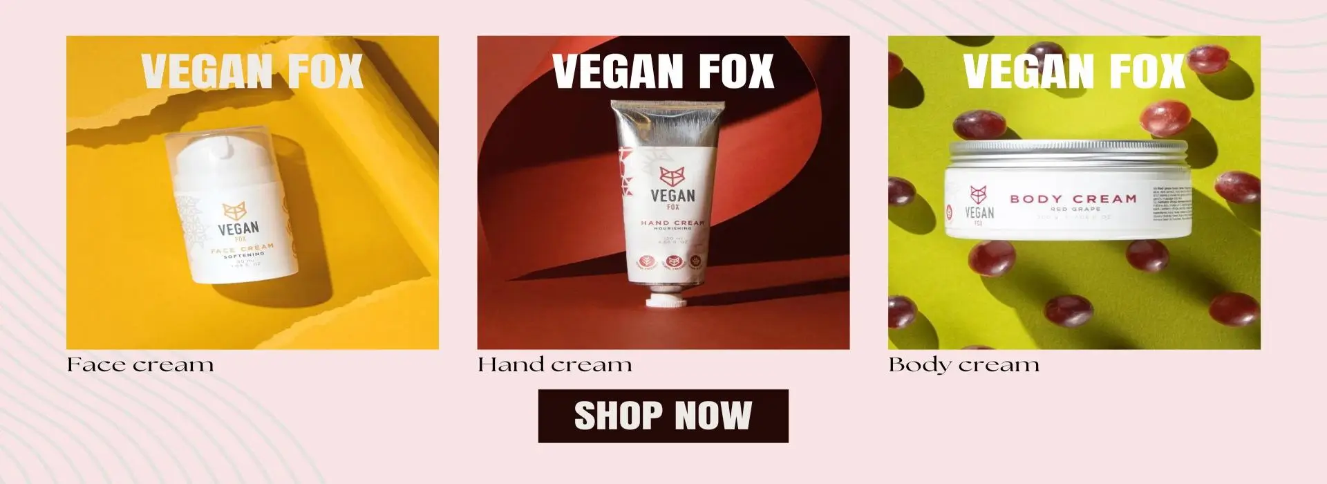 Vegan Fox face cream, hand cream and body cream – natural vegan skincare products