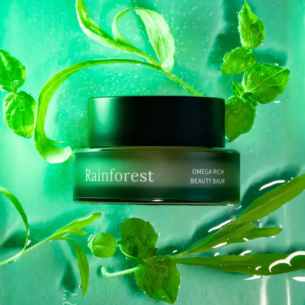 Elevedence USVA Rainforest Omega Rich Beauty Balm in a 30ml green jar