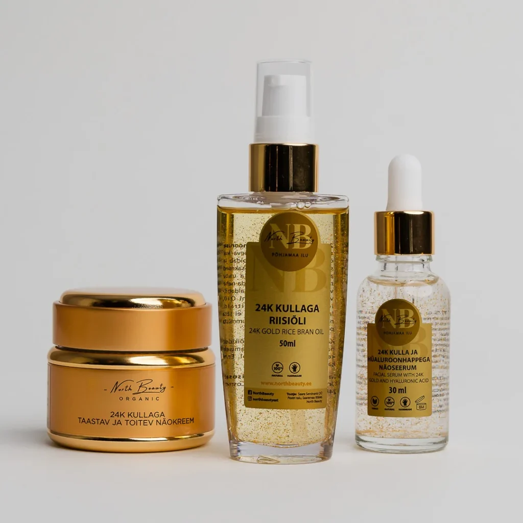 Elegant 24K gold skincare gift set for women